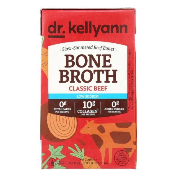 Dr. Kellyann Classic Beef Bone Broth Low Sodium 16.9 oz