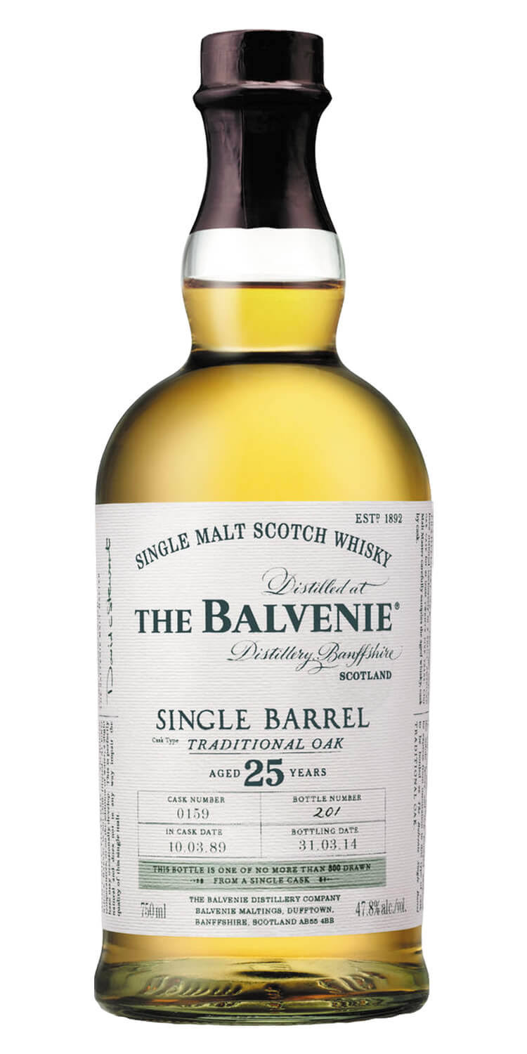Balvenie 25 Year Old Single Barrel Traditional Oak Single Malt Scotch Whisky