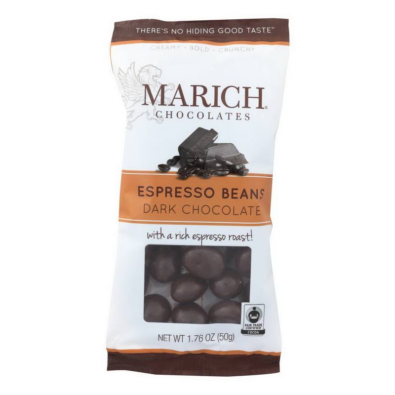 Marich Dark Chocolate Espresso Beans - Case of 12 - 1.76 oz, Price/case
