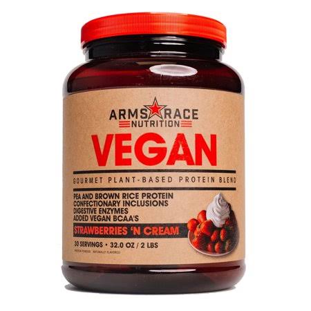 Arms Race Nutrition Vegan - Gourmet Plant-Based Protein Blend, 30 Servings (Strawberries 'N Cream)
