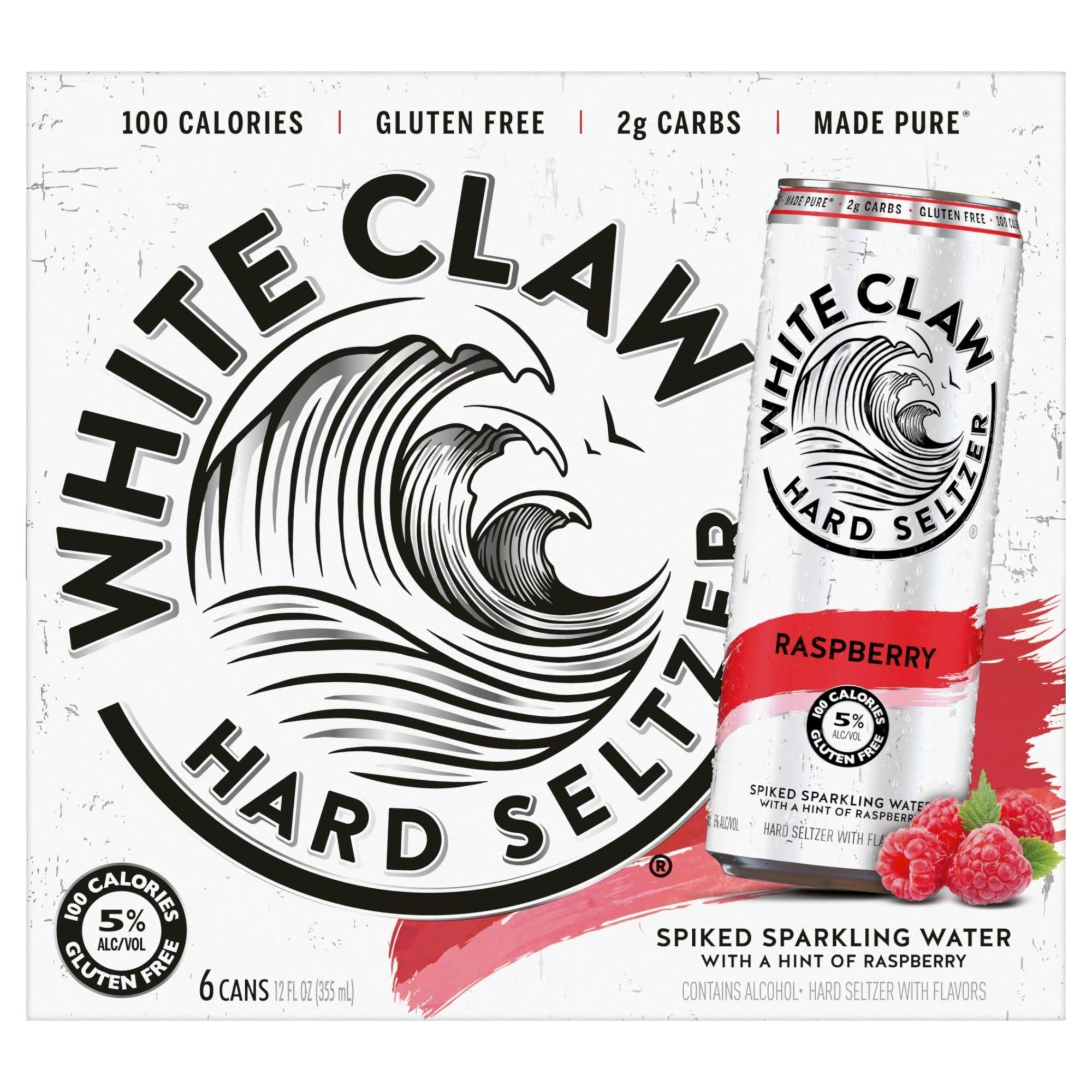 White Claw Hard Seltzer, Raspberry - 6 cans, 12 fl oz