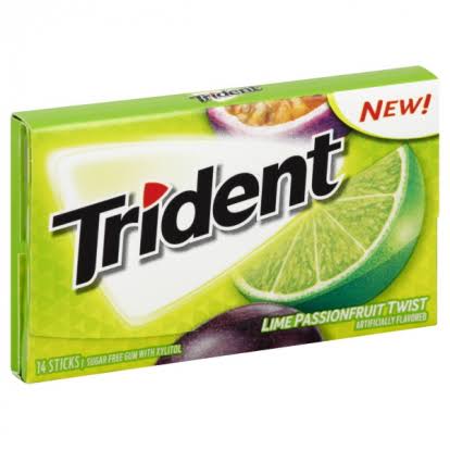 Trident Lime Passionfruit Twist Sugar Free Gum 14pc