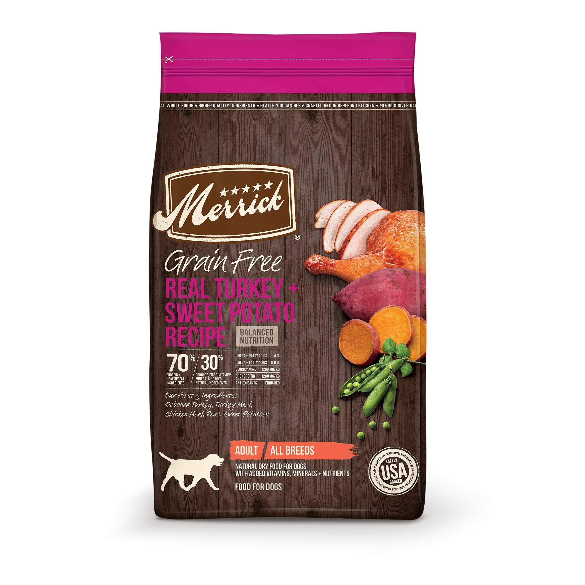 Merrick Grain Free Adult Turkey & Sweet Potato Recipe Dry Dog Food, 22 lbs