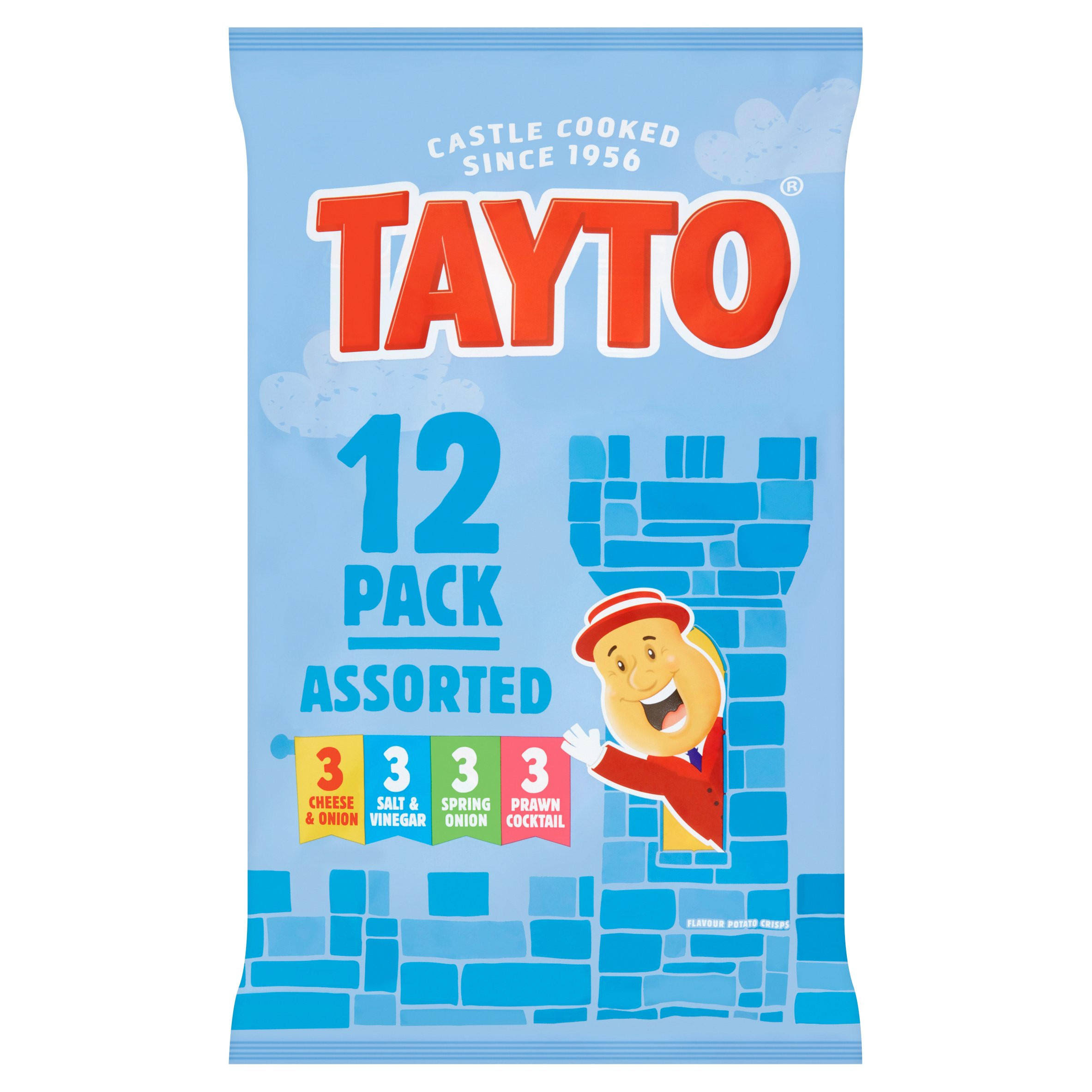 Tayto Potato Crisps - Assorted Flavour, 12pk, 25g