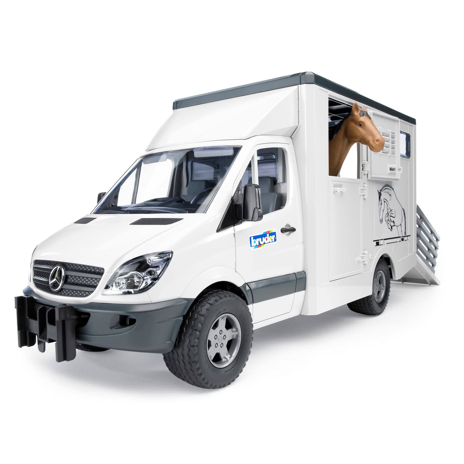 Bruder MB Sprinter Animal Transporter + Horse Playset