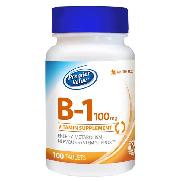 Premier Value Vitamin B1 100 mg Tablets - 100 ct