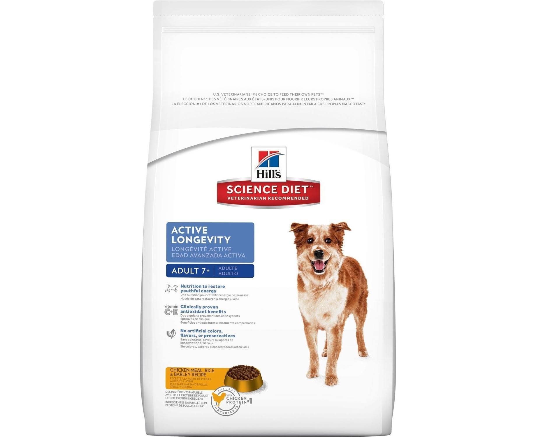 Hill's Science Diet Active Longevity Dog Food - Adult 7+, Chicken Meal Rice & Barley Recipe, 33lb