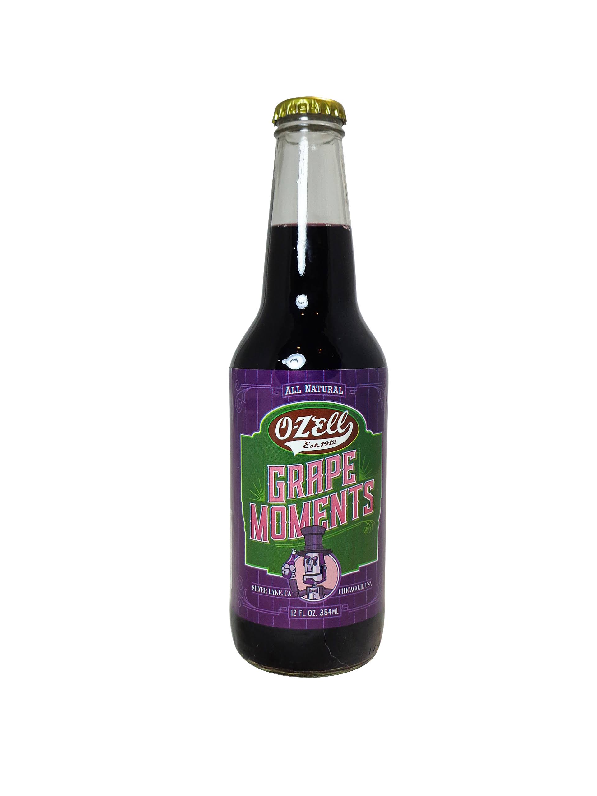 O-Zell Grape Moments Soda 12 oz Bottle