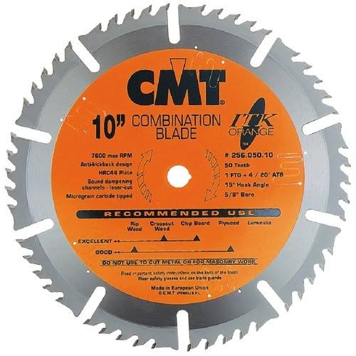 CMT Industrial Combination Saw Blade - 10" x 50 Teeth, 5/8" Bore