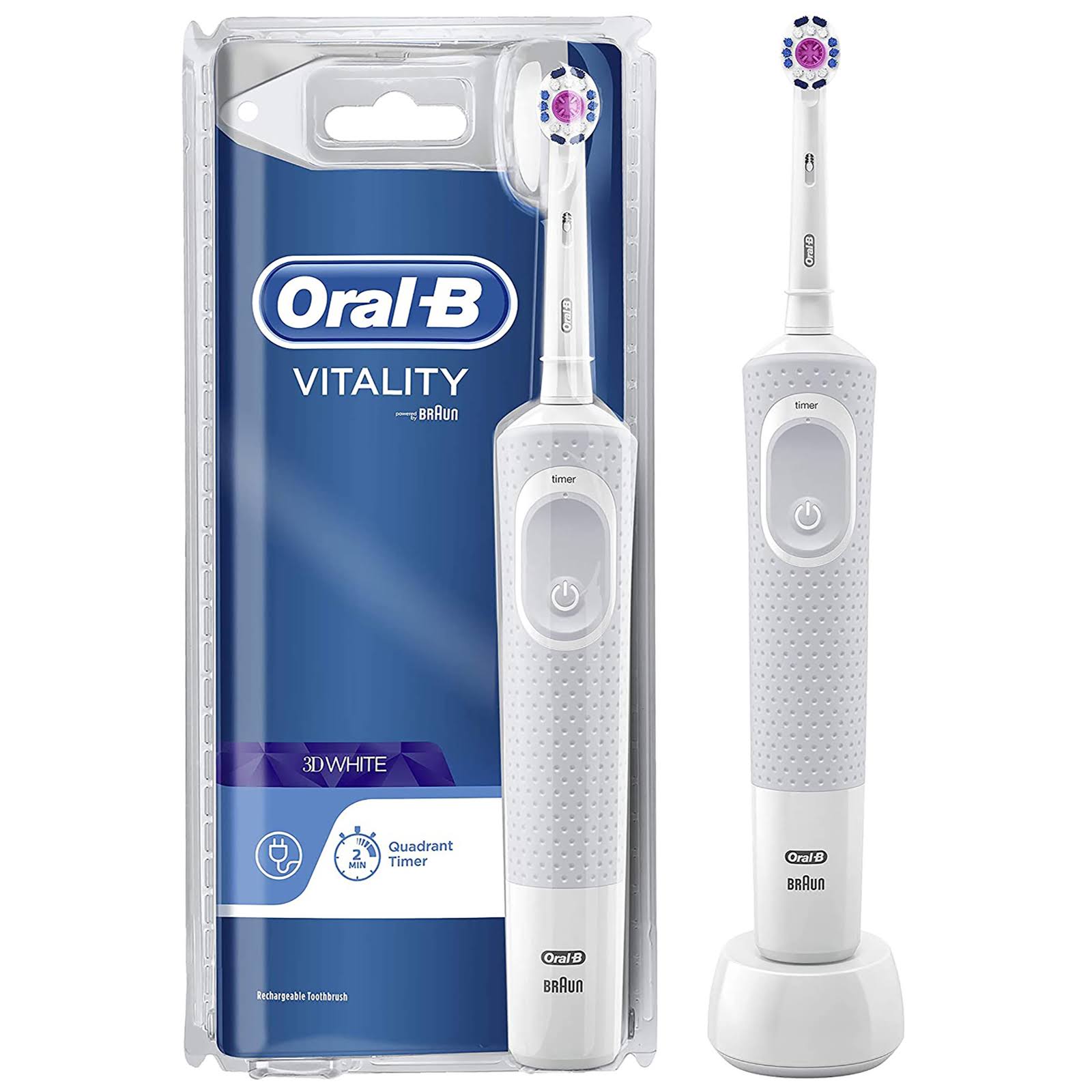 Oral-B Vitality 2D Action White and Clean Rechargeable Electric Toothbrush