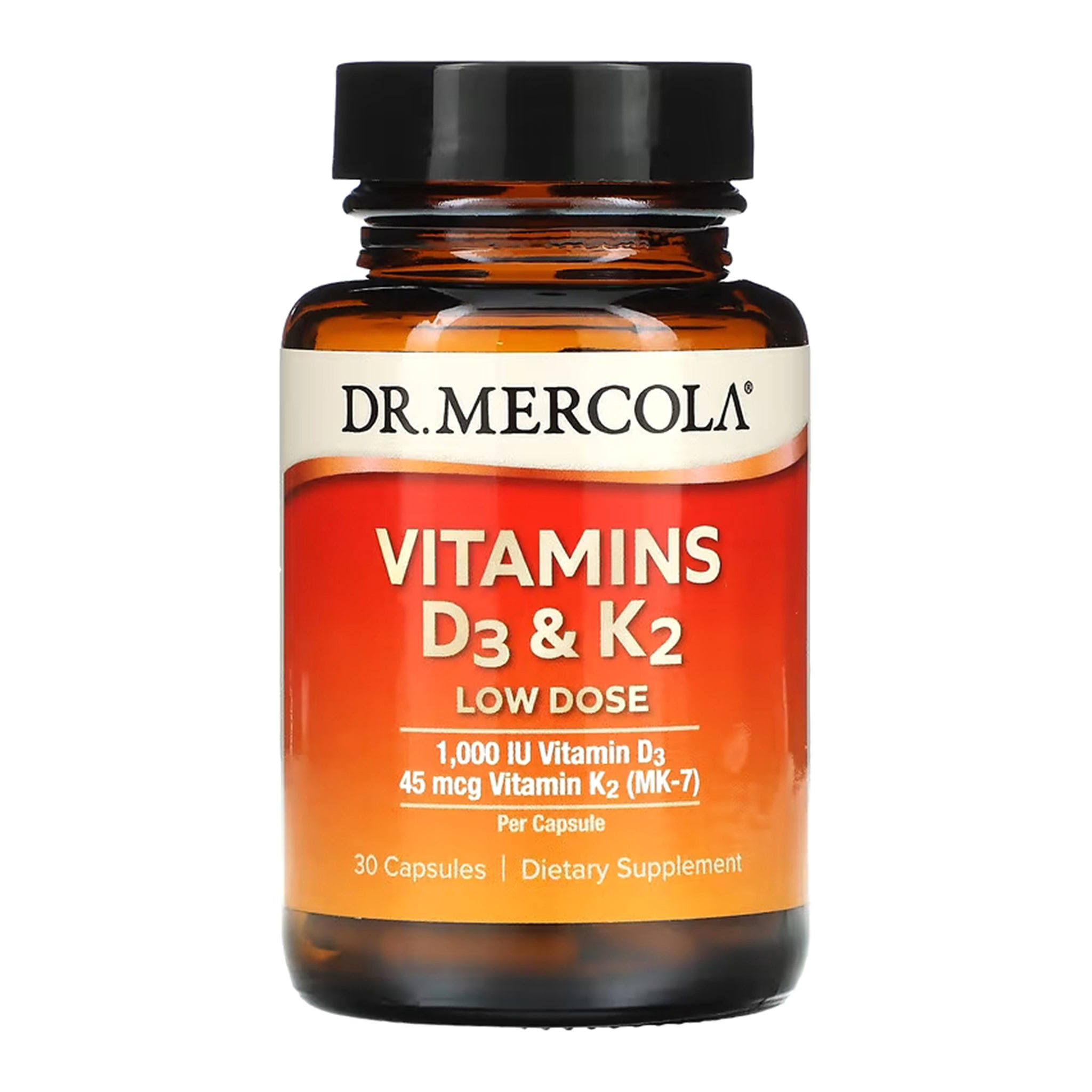 Dr. Mercola, Vitamins D3 & K2 Low Dose, 30 Capsules