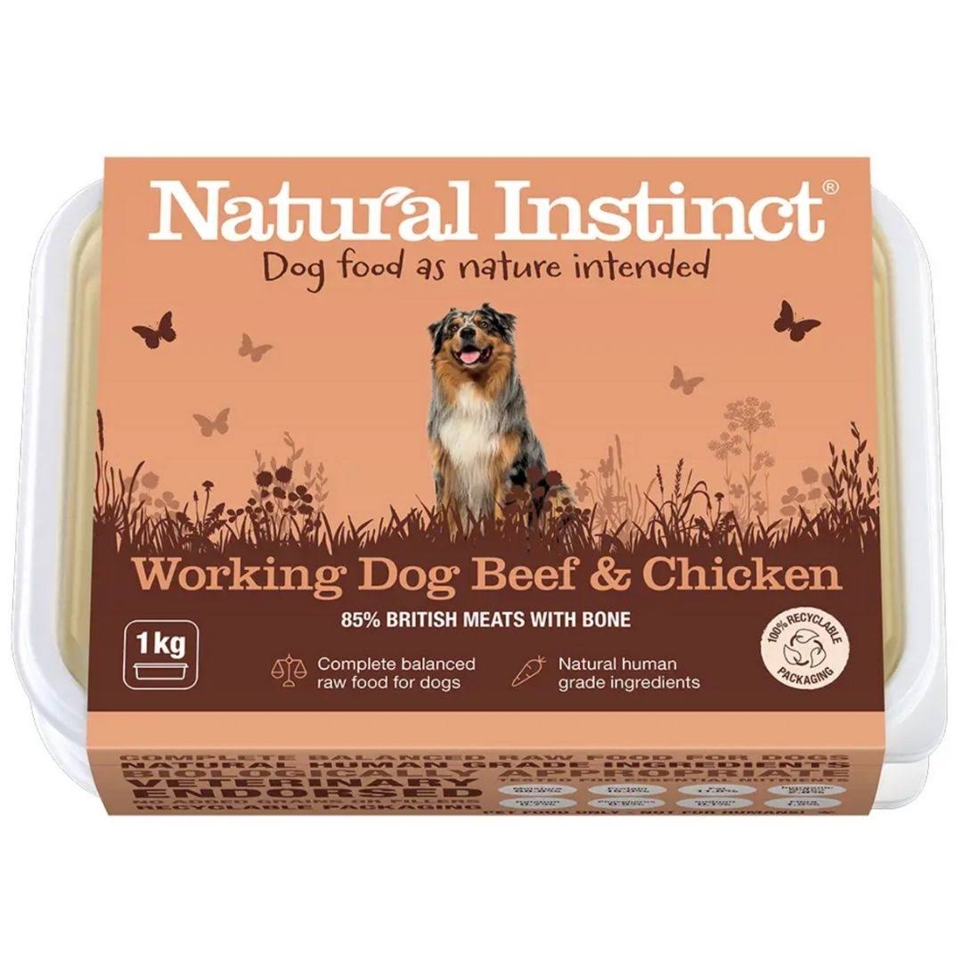 Natural Instinct Beef & Chicken Raw Working Dog Food 2x500g