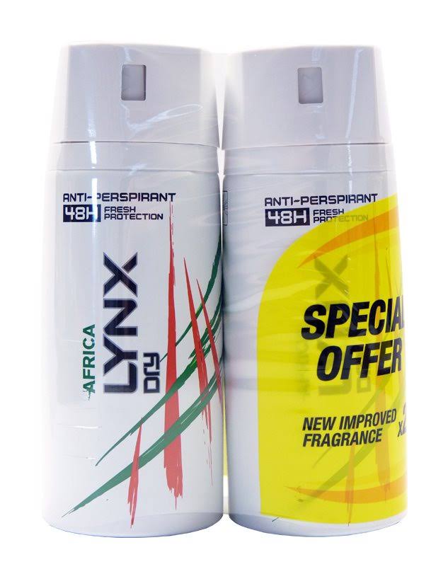 Lynx 48h Fresh Protection Anti-Perspirant Deodorant Spray - Africa, 2x150ml