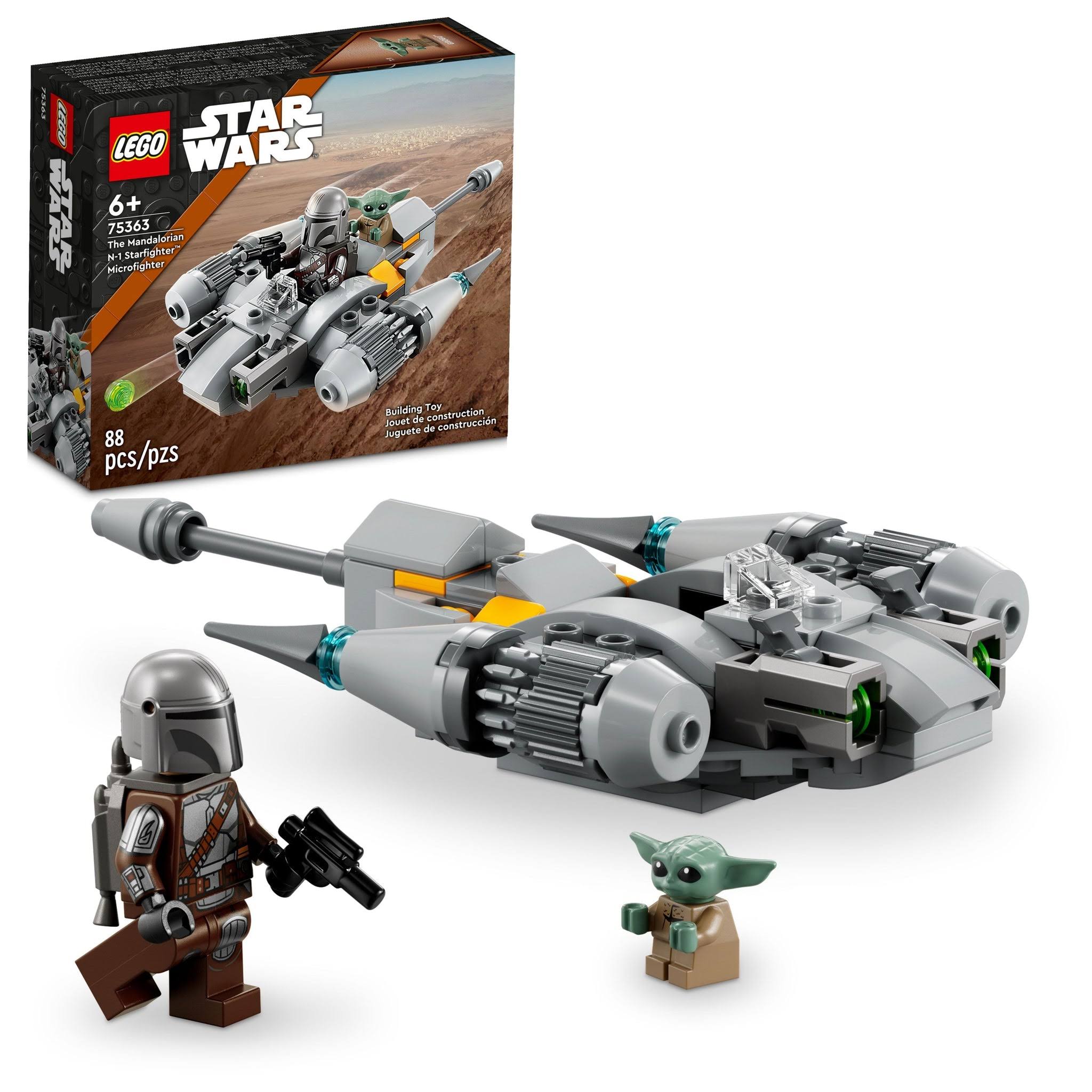 LEGO Star Wars The Mandalorian’s N-1 Starfighter Microfighter 75363 Building Toy Set For Kids Aged 6 and Up with Mando and Grogu 'Baby Yoda'