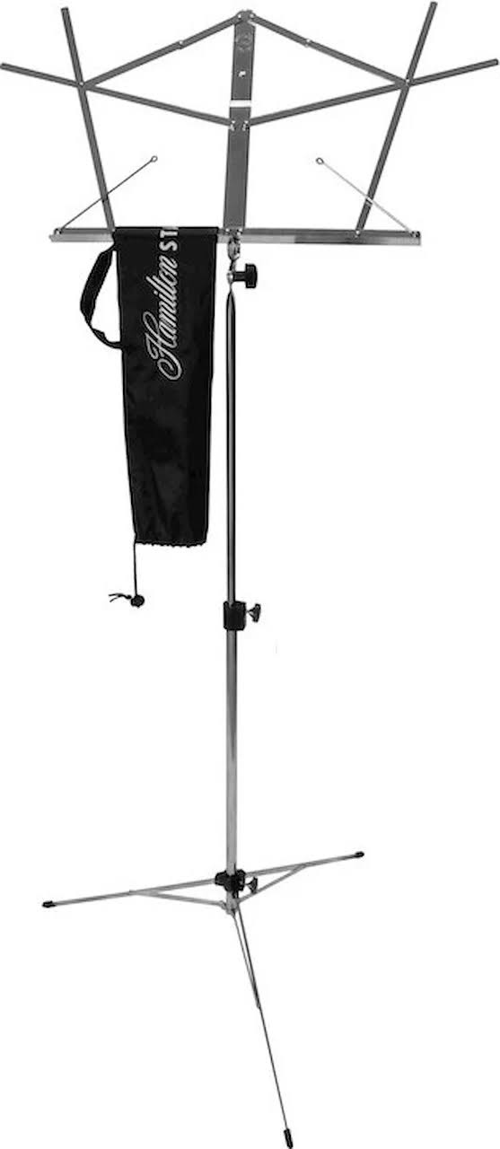 Hamilton Stands Deluxe Folding Sheet Music Stand - Nickel Finish