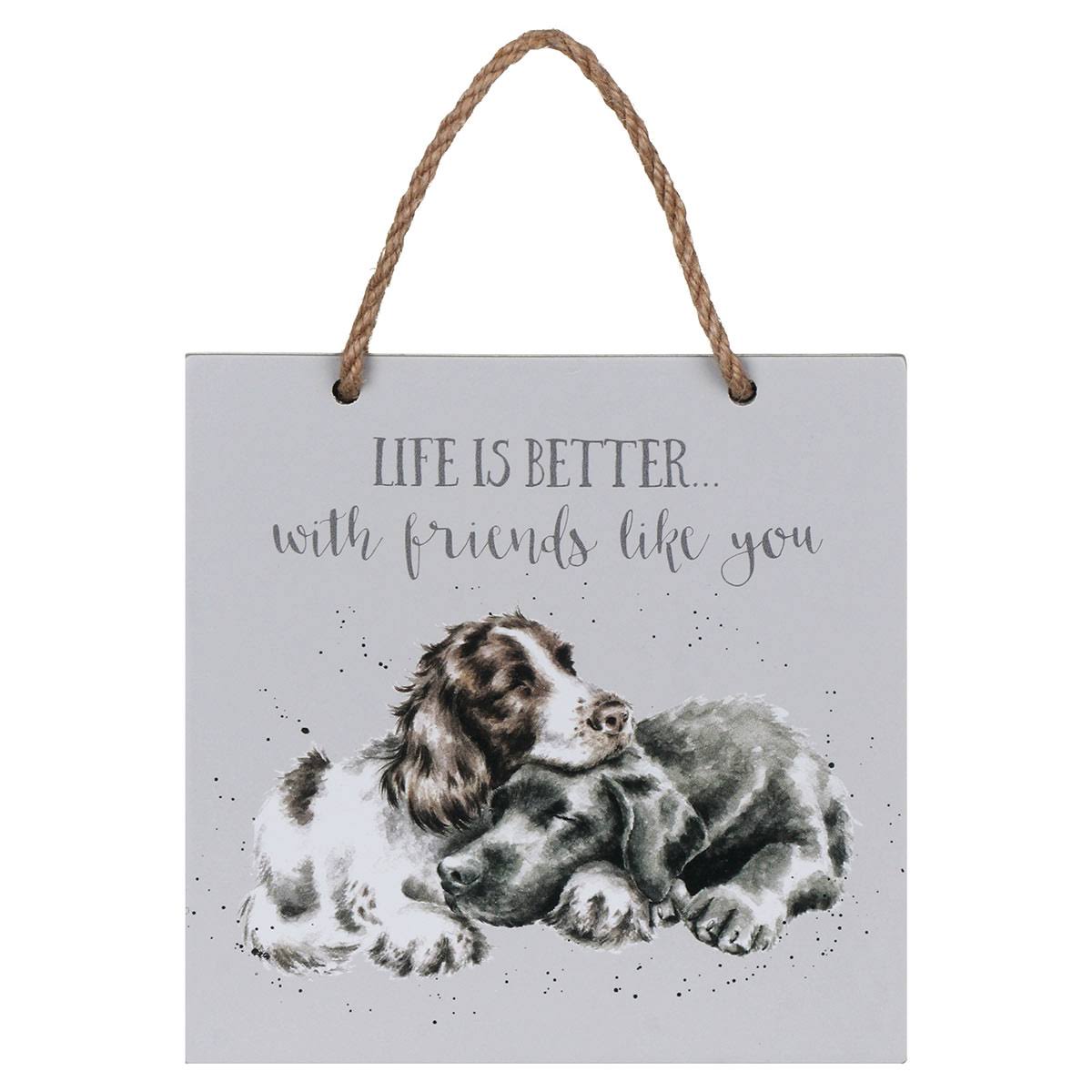 Wrendale ‘Life is Better’ Dogs Wooden Plaque