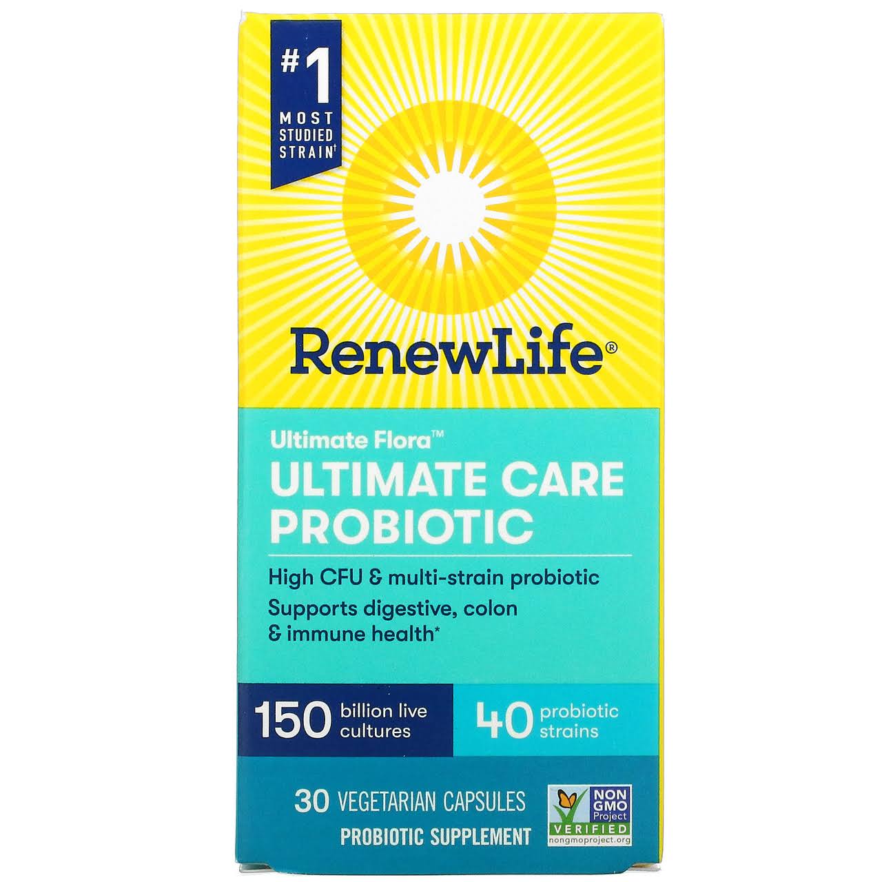 Renew Life Ultimate Flora Ultimate Care Probiotic 150 Billion 30 vcaps
