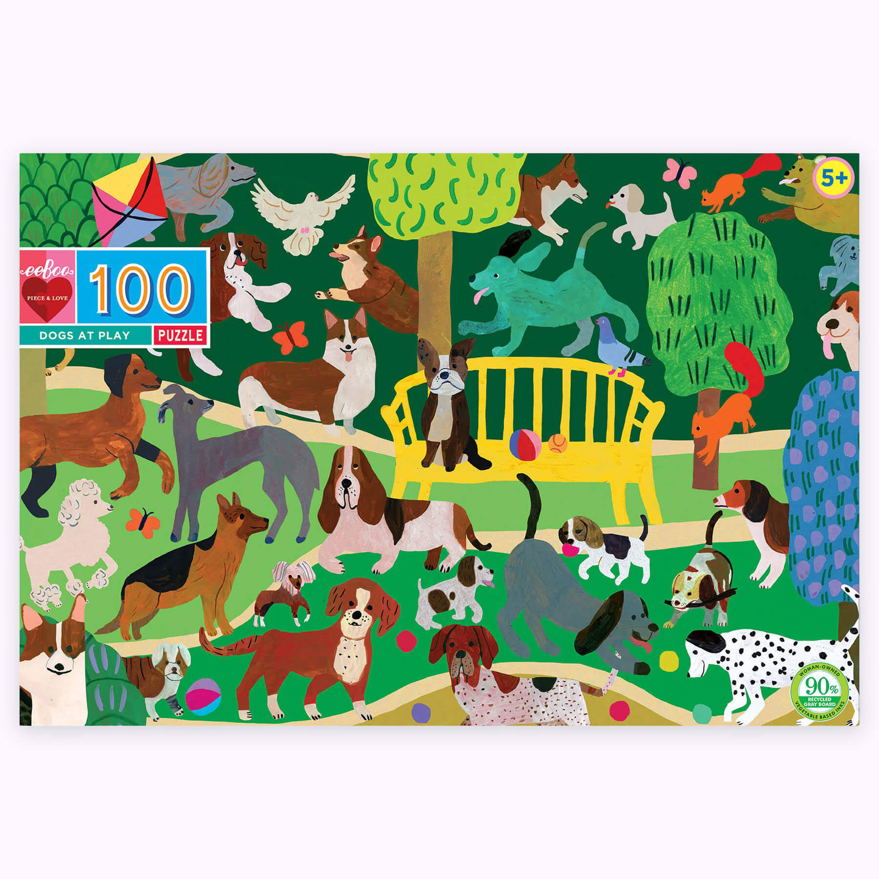 eeBoo Dogs at Play 100 Piece Puzzle