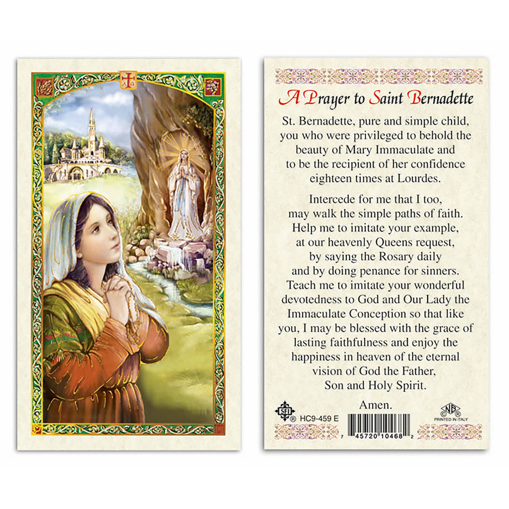 EWTN - Laminated Holy Card - Saint Bernadette