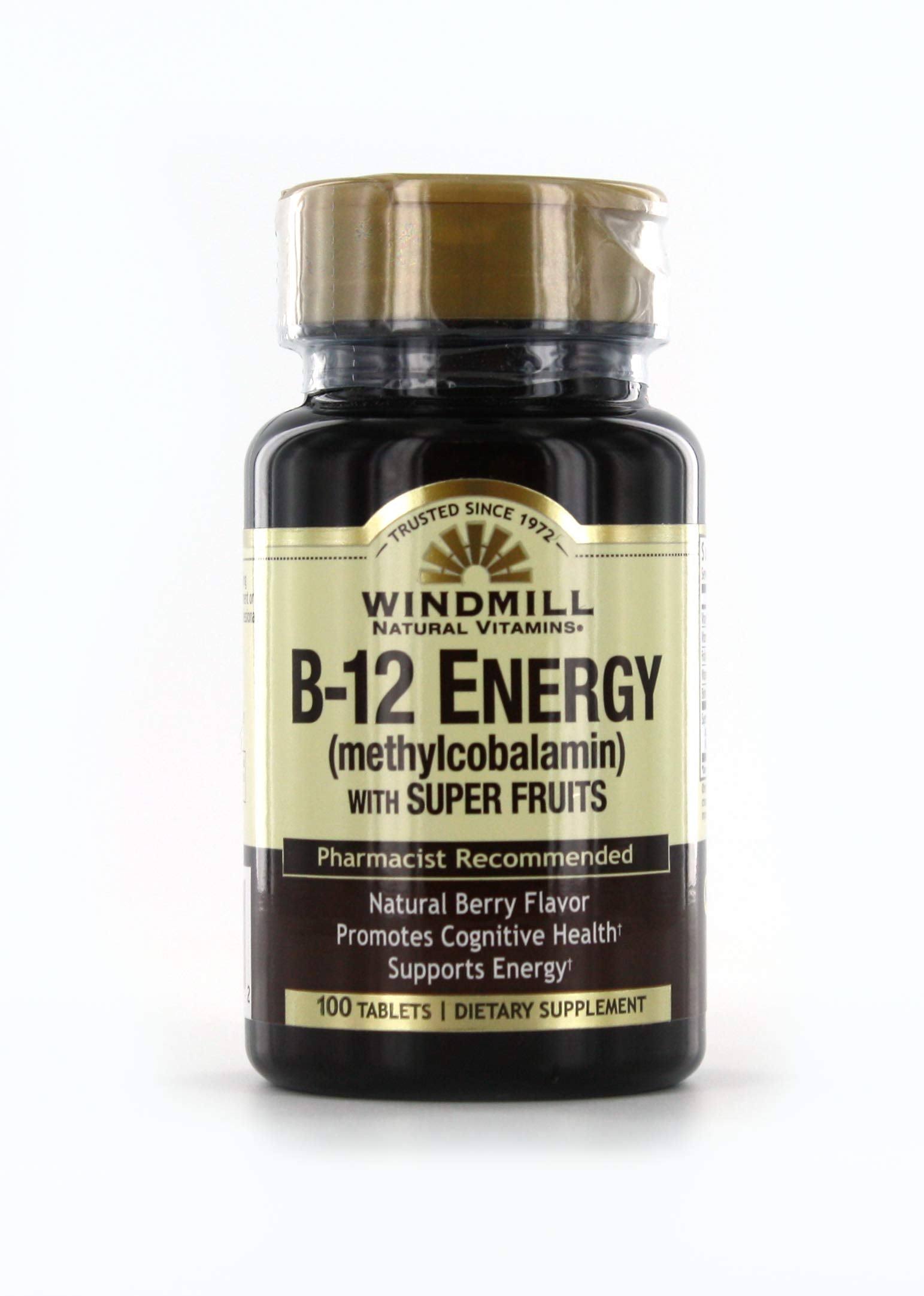 Windmill Vitamin B-12 Energy with Super Fruits Tablets 100 ea