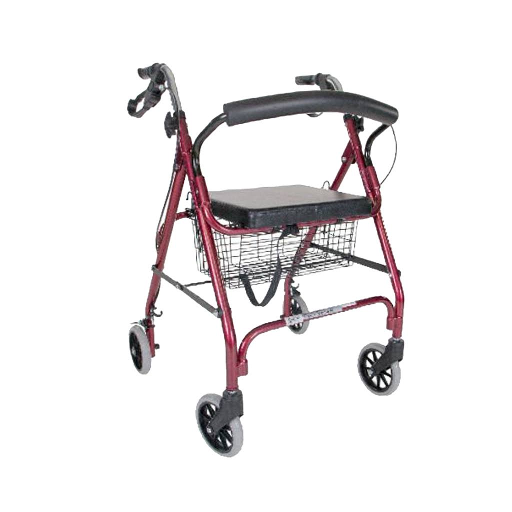 PCP Rollator With Loop Brakes Red