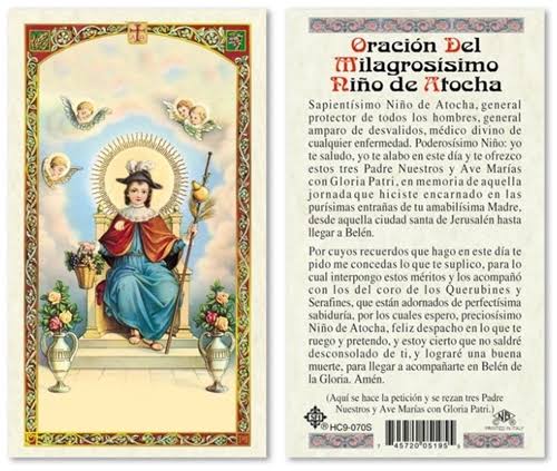 Nino de Atocha Laminated Prayer Card-Single from San Francis Imports | Discount Catholic Products