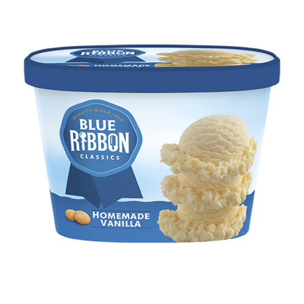 Blue Ribbon Classics Ice Cream, Reduced Fat, Homemade Vanilla - 48 fl oz