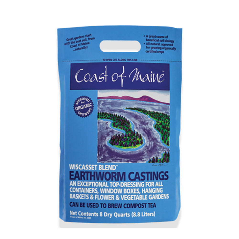 Coast of Maine Earthworm Castings Organic Soil Builder Amendment - Wiscasset Blend, 8.8L