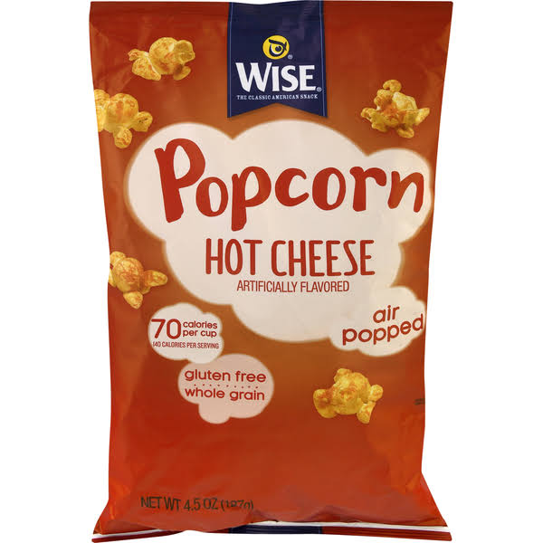 Wise Popcorn, Hot Cheese, Air Popped - 4.5 oz
