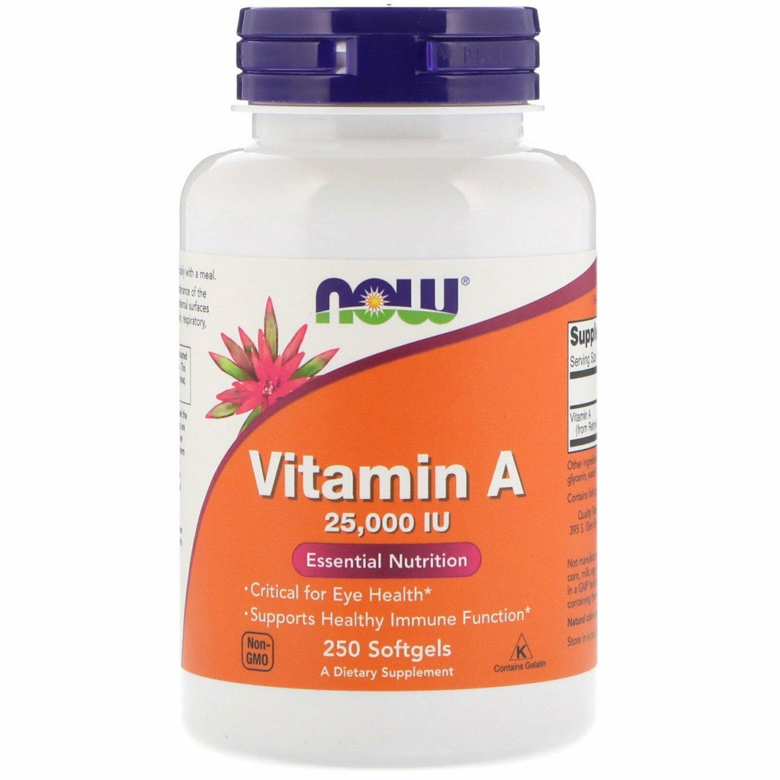 Now Foods Vitamin A 25000 Iu From Fish Liver Oil - 250 Softgels