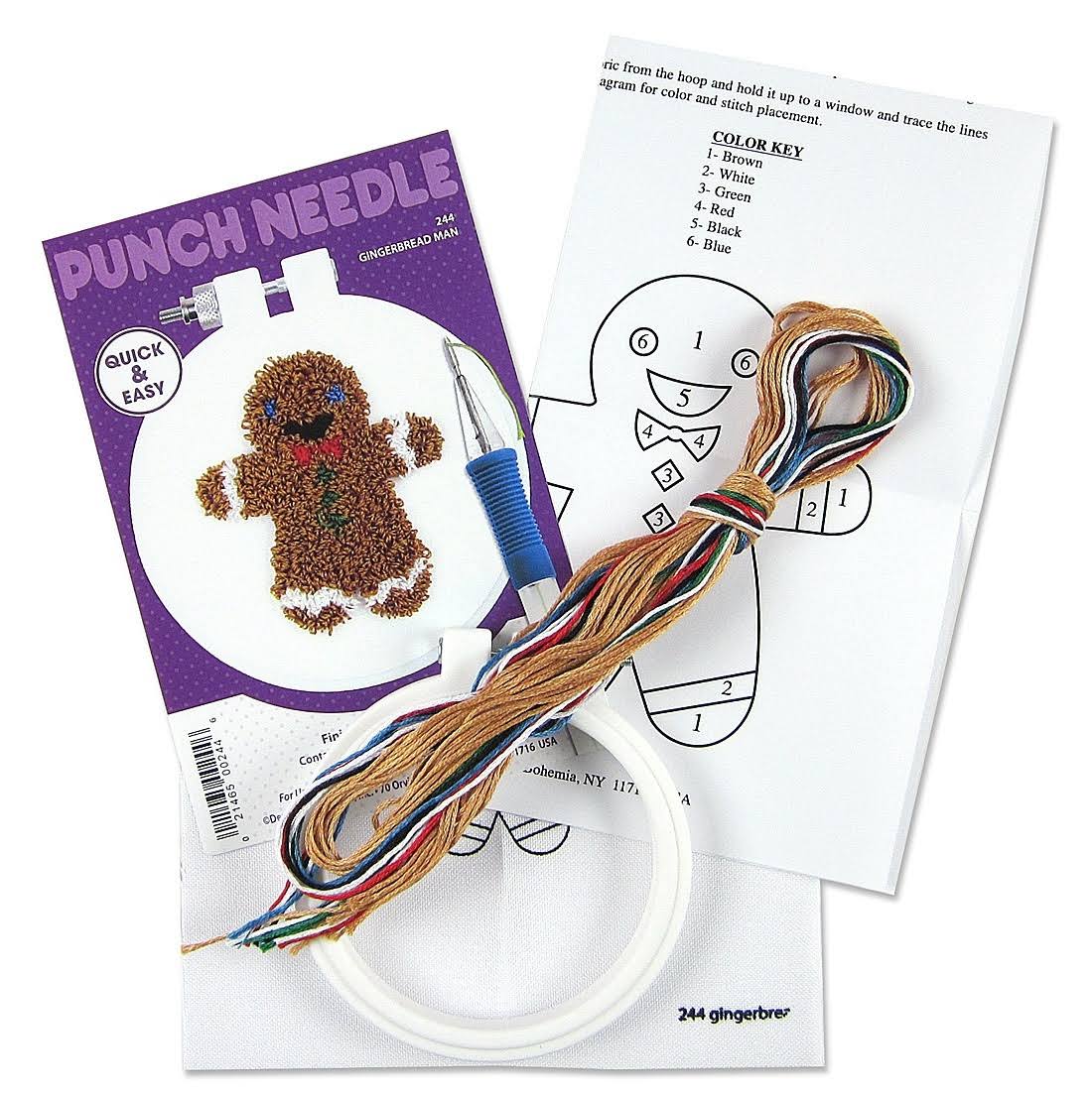 Design Works Punch Needle Kit 3.5" Round-gingerbread -dw244 Design Works Crafts