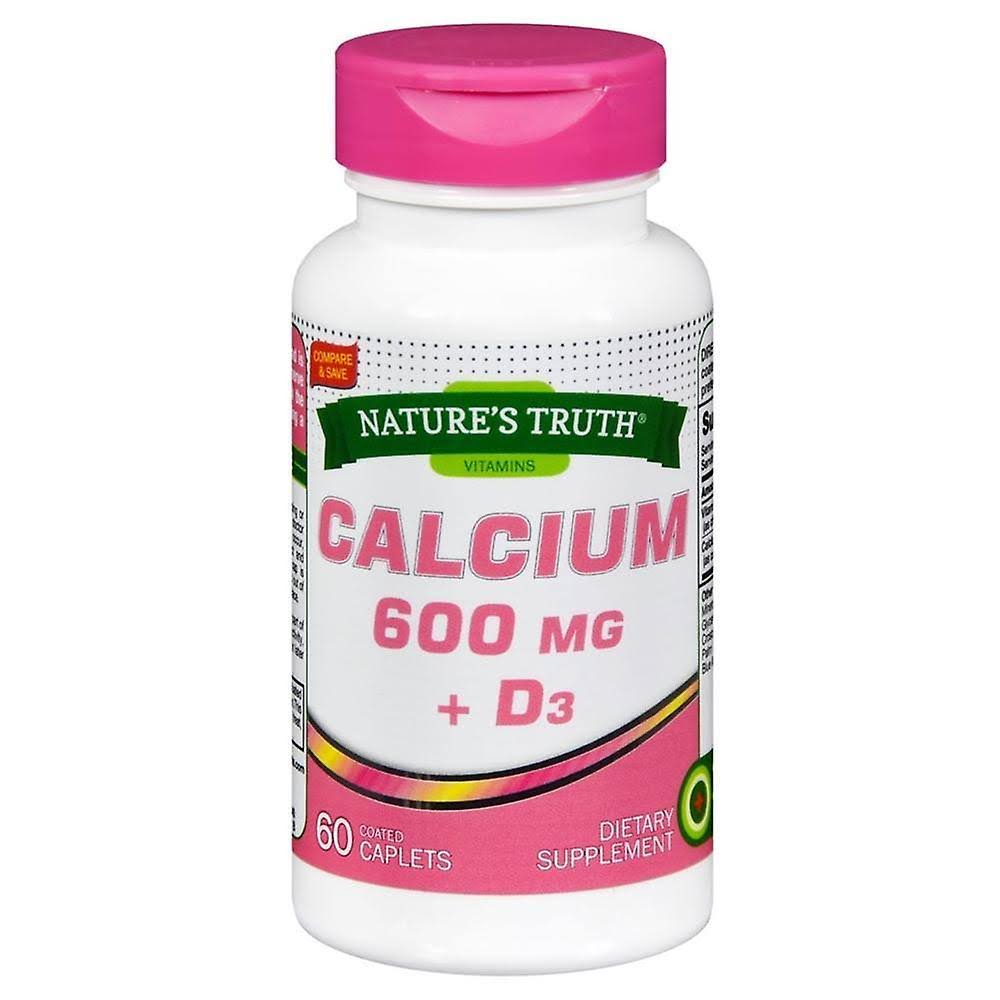 Nature's Truth Calcium Plus Vitamin D3 Tablets - 600mg, x60