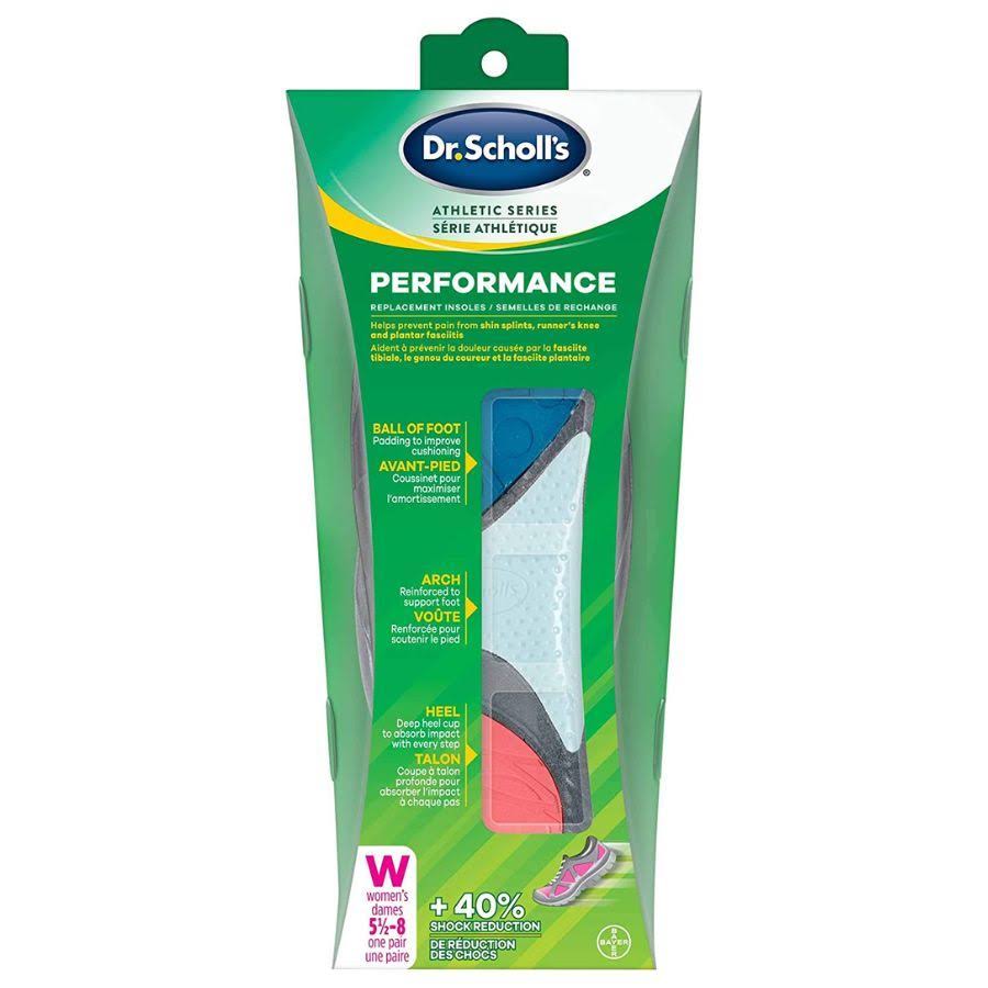 Dr Scholl's Women's Active Series Replacement Insoles - SIze 5 1/2 to 8, 1 Pair