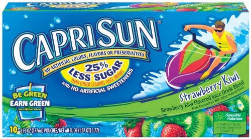 Capri Sun Strawberry Kiwi Flavored Juice Drink Blend - 10 x 6 oz Pack