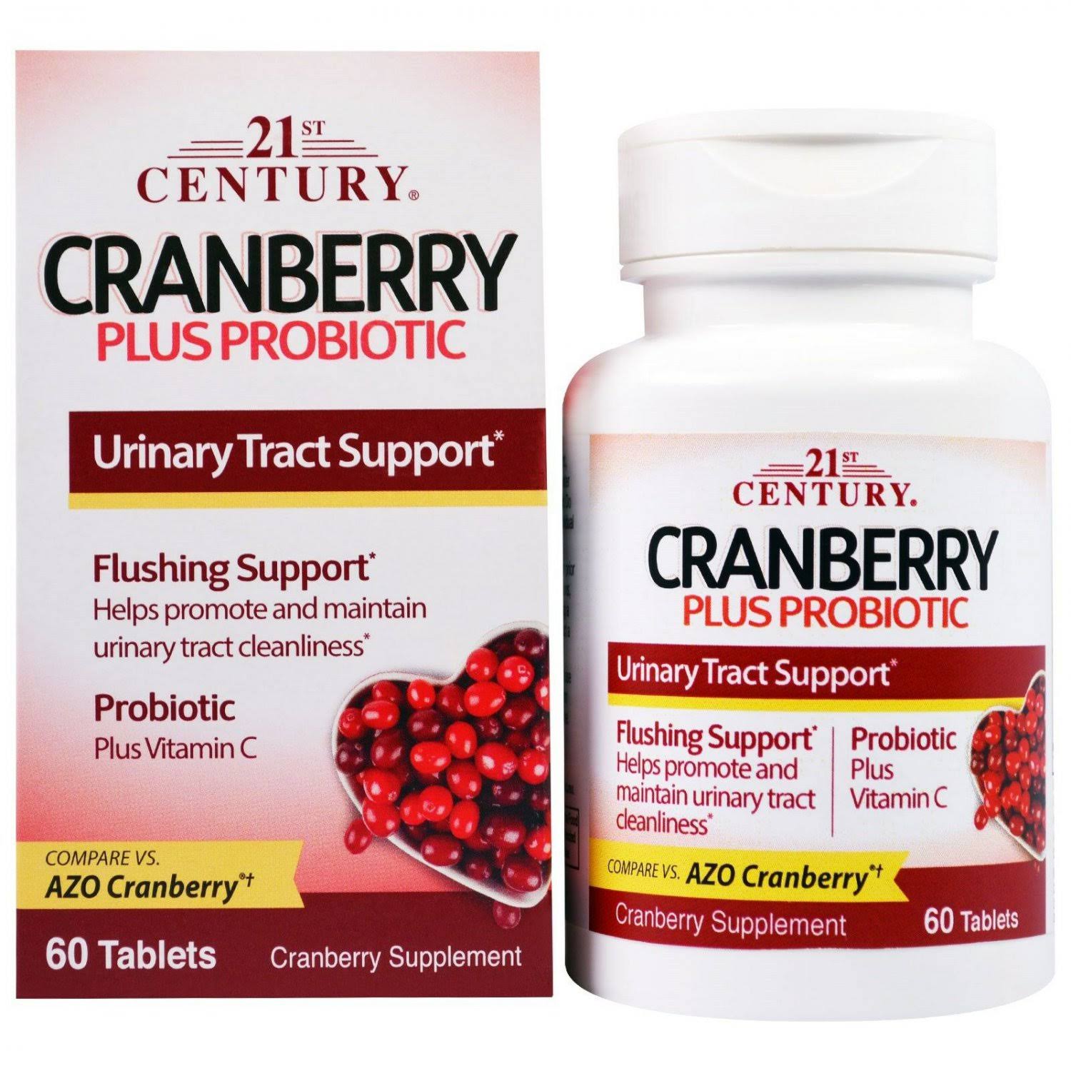 21st Century Cranberry Plus Probiotic Supplement - 60 Tablets