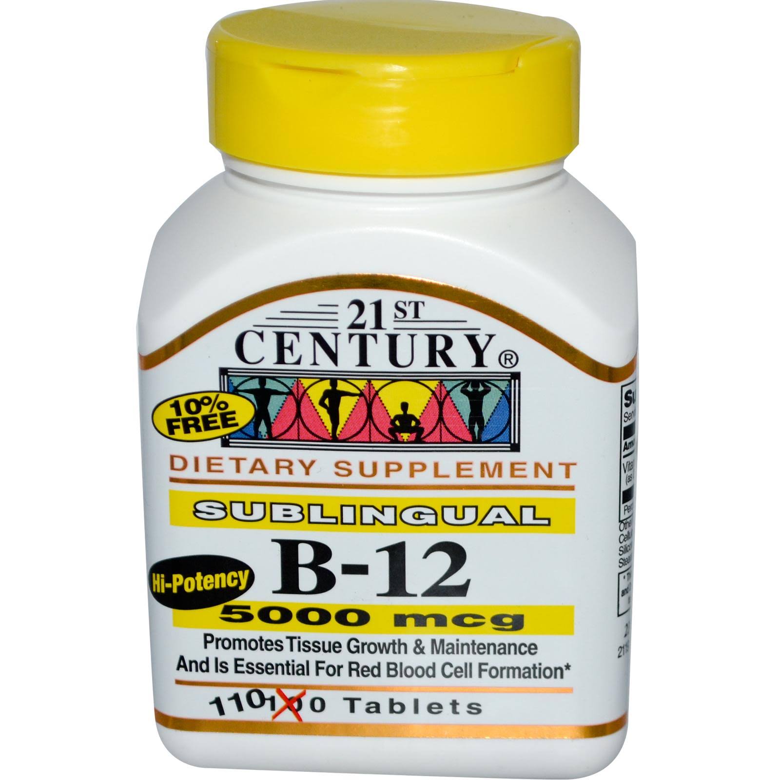 21st Century Sublingual Vitamin B-12 - 5000mcg, 110 Tablets