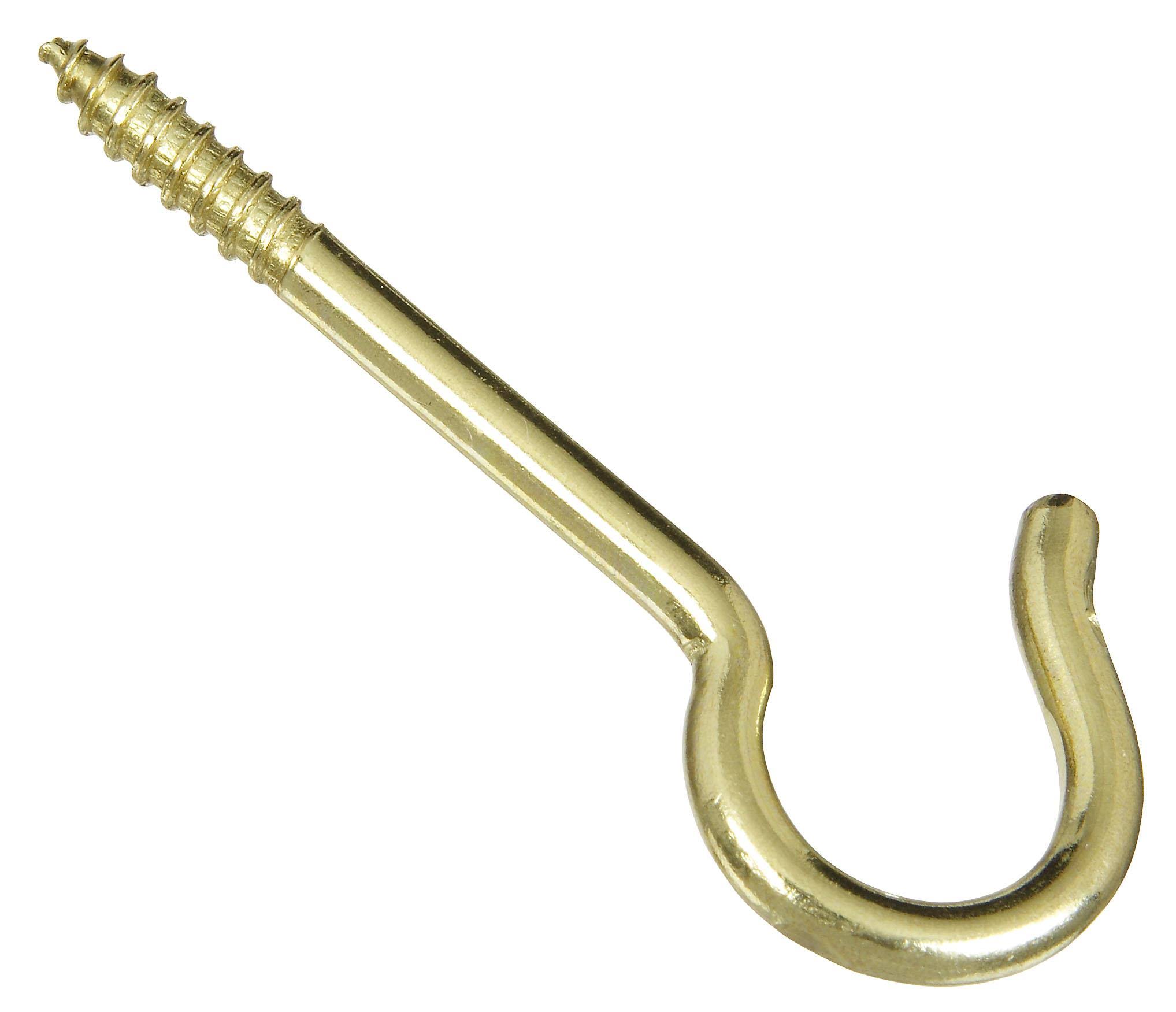 National Hardware Ceiling Hook - #8, Solid Brass