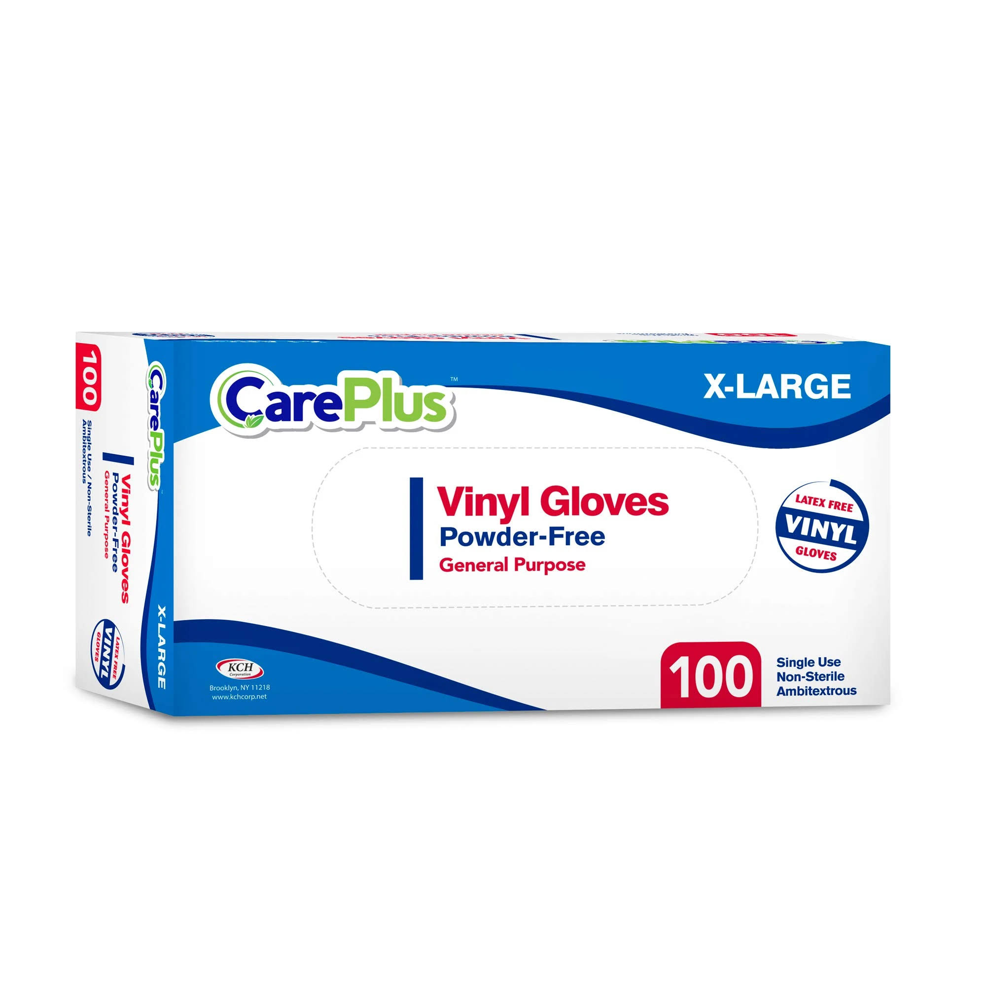 Care Plus Disposable Vinyl Gloves Non Latex Powder Free 100 Count Clear