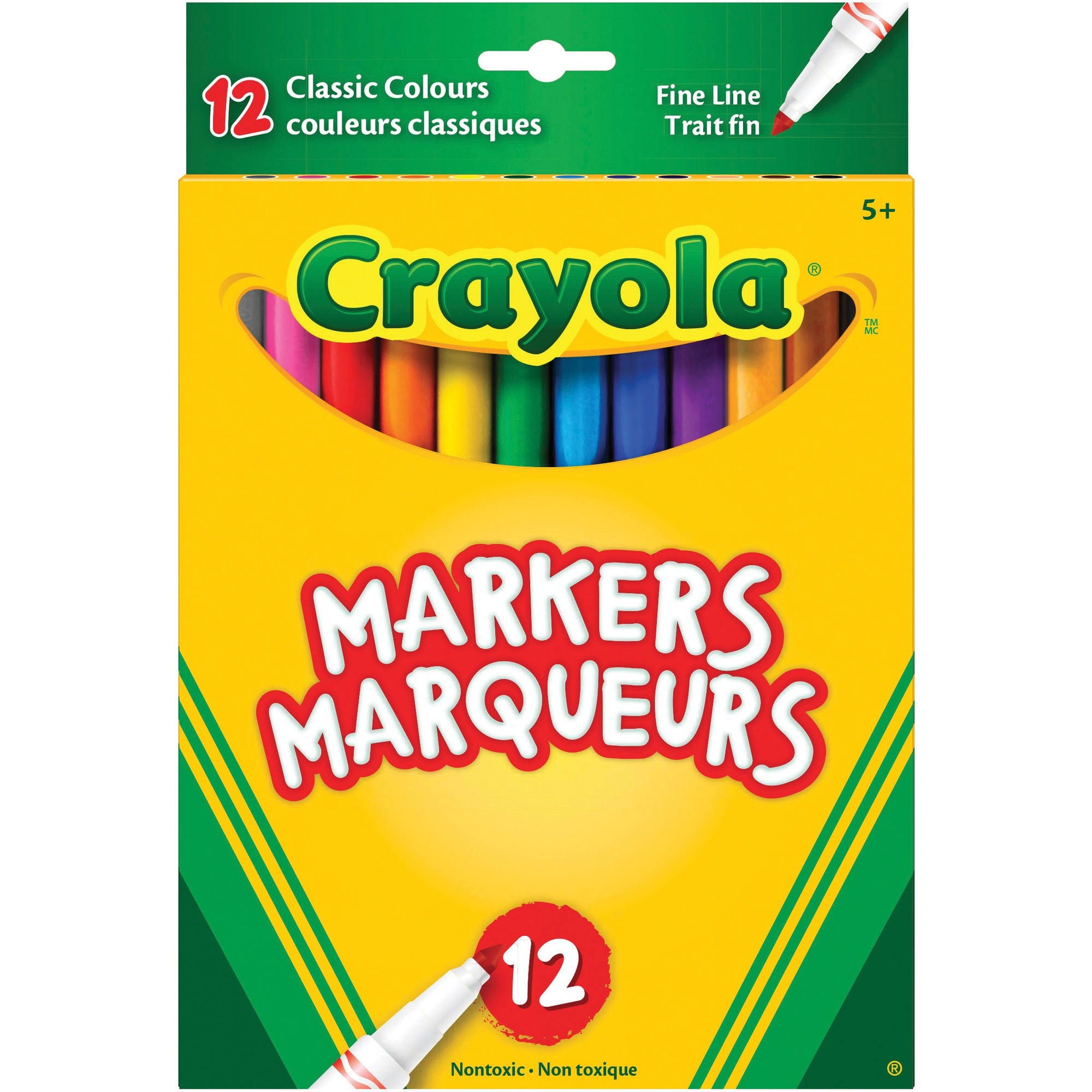 Crayola Original Fine Line Markers - 12pk