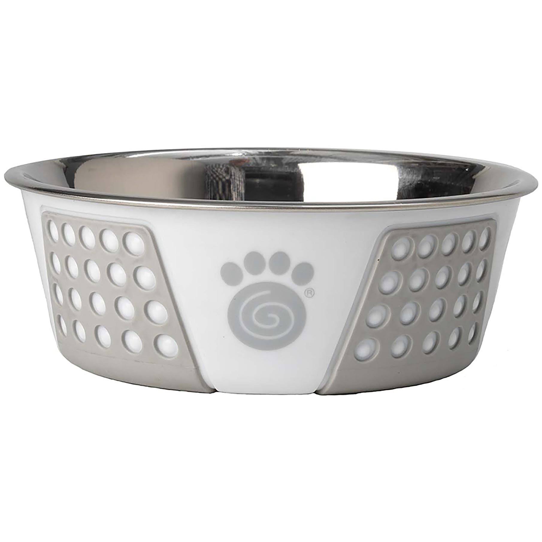 Petrageous Designs Stainless Steel Bowl - White and Gray