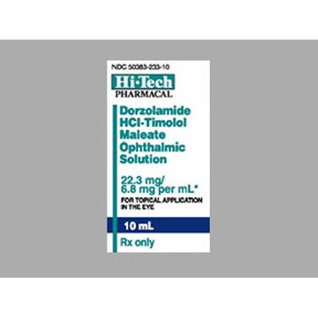 Dorzolamide Hcl Timolol Maleate Ophthalmic Solution - 10ml