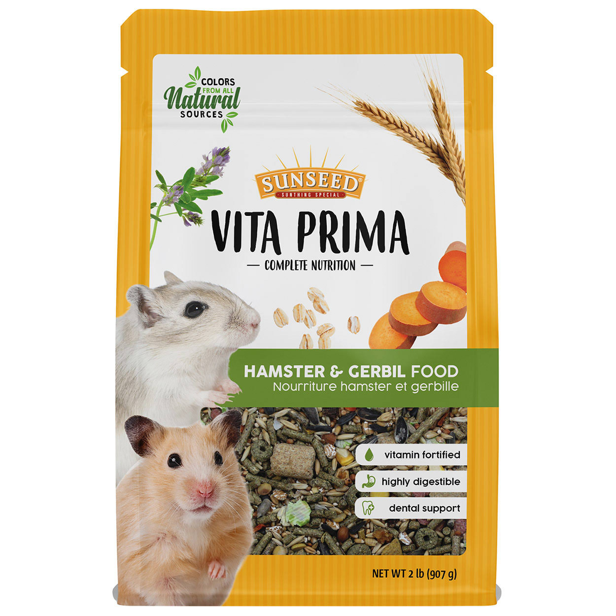 Sunseed Vita Prima Complete Nutrition Hamster & Gerbil Food 2 lb