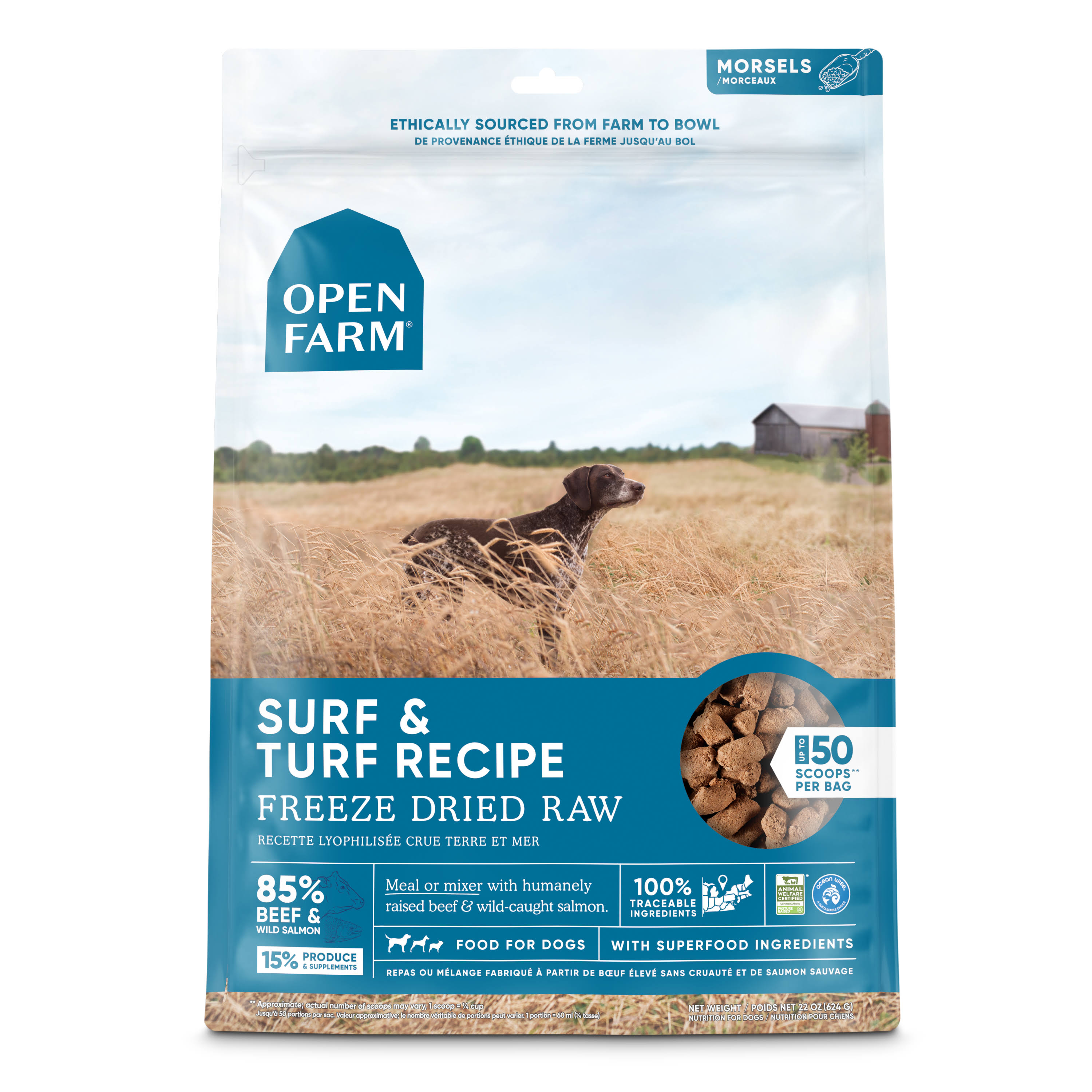 Open Farm - Freeze Dried Raw Dog Food Surf & Turf / 22oz