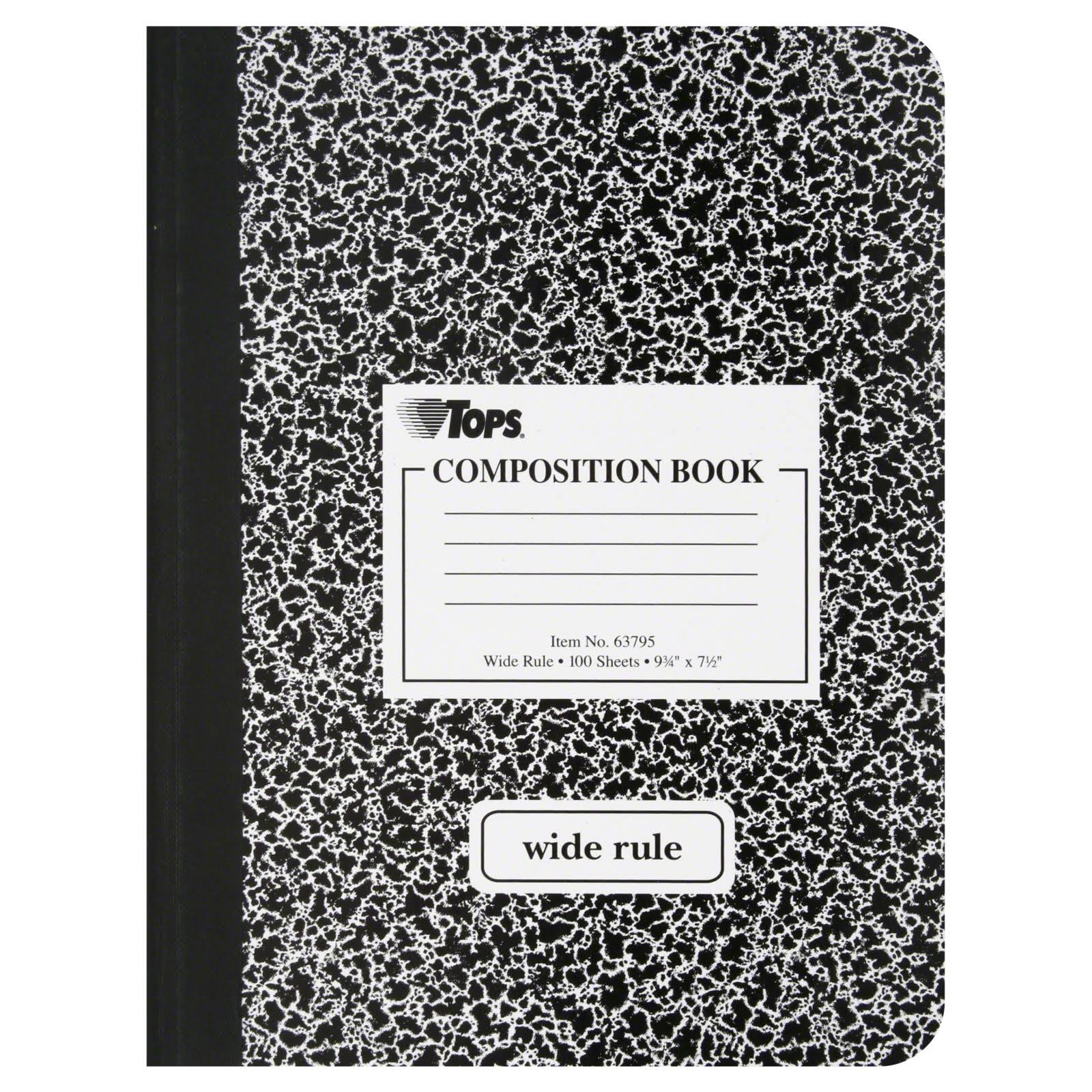 Tops Composition Book - 7.5" x 9.75", Wide Rule, 100 Sheets