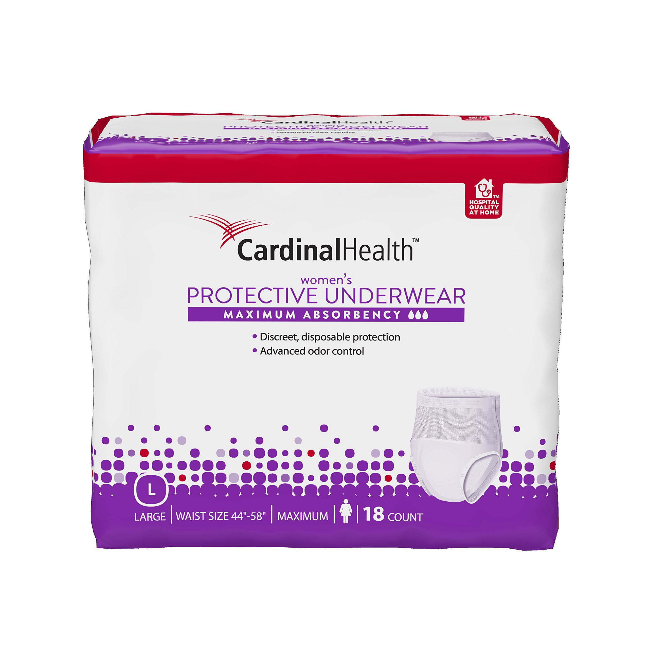 Cardinal Health Women's Protective Underwear - Large, 18 Count