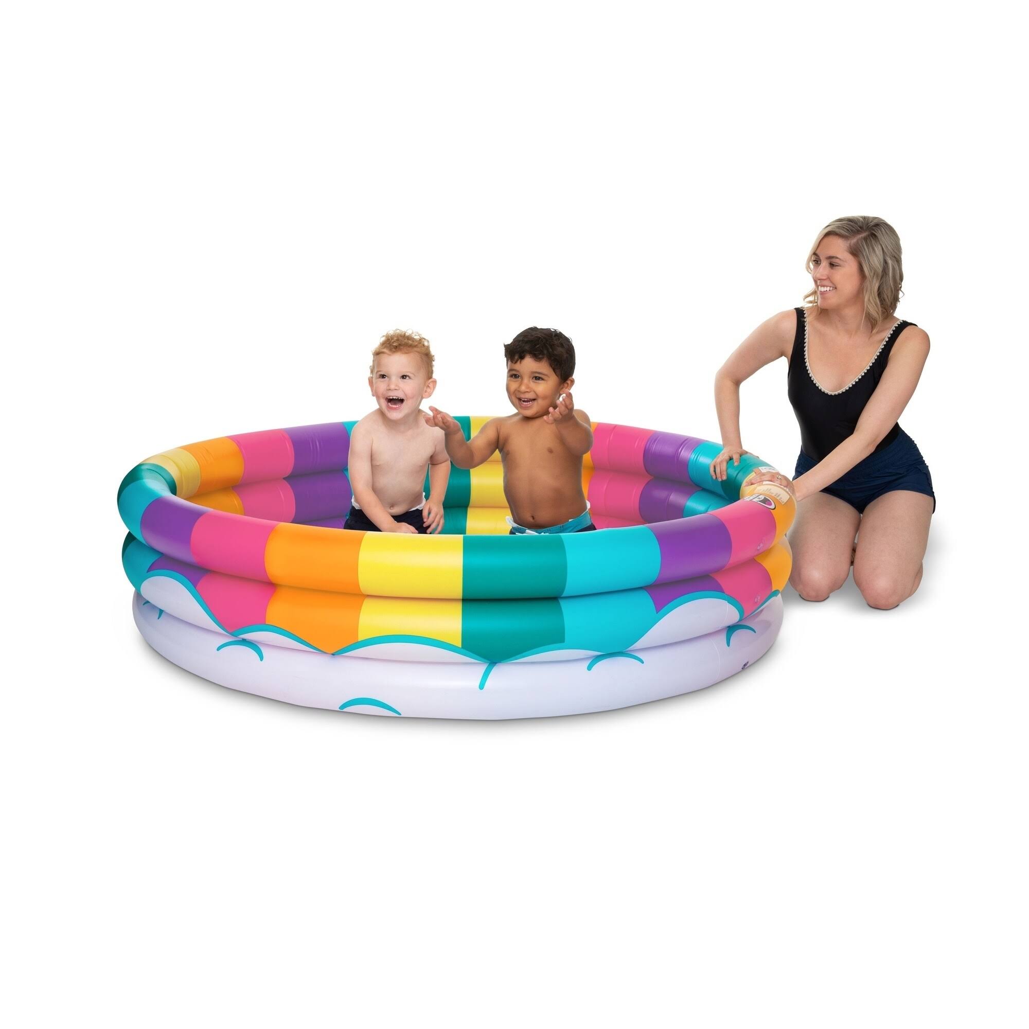 BigMouth Inc Inflatable Rainbow Kiddie Pool, Durable Plastic Baby Pool, Summer Fun Swim Pool for Kids
