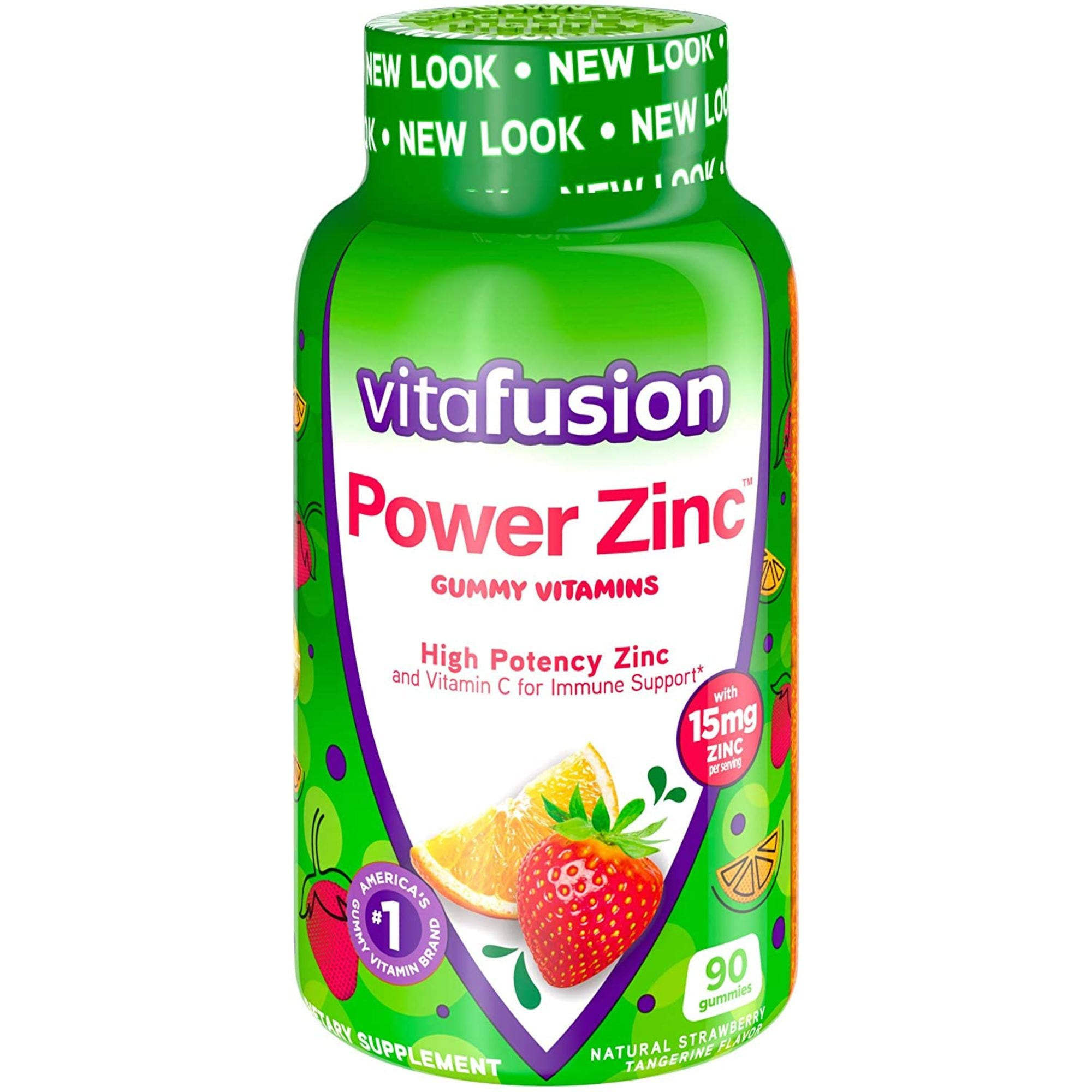 Vitafusion Power Zinc, Natural Strawberry Tangerine Flavor, Adult, Gummies - 90 gummies