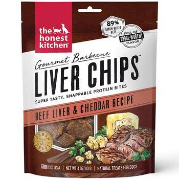 The Honest Kitchen Gourmet Barbecue Liver Chips Dog Treats - Beef Liver & Cheddar Recipe - 4 oz. Pouch