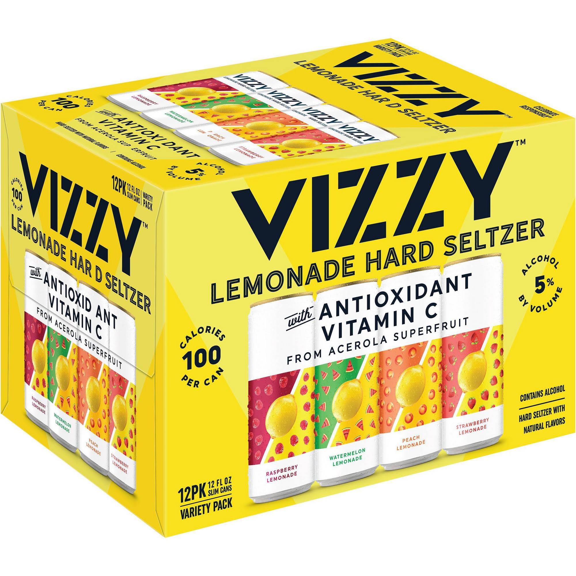 Vizzy Hard Seltzer, Lemonade, Variety Pack, 12 Pack - 12 pack, 12 fl oz cans