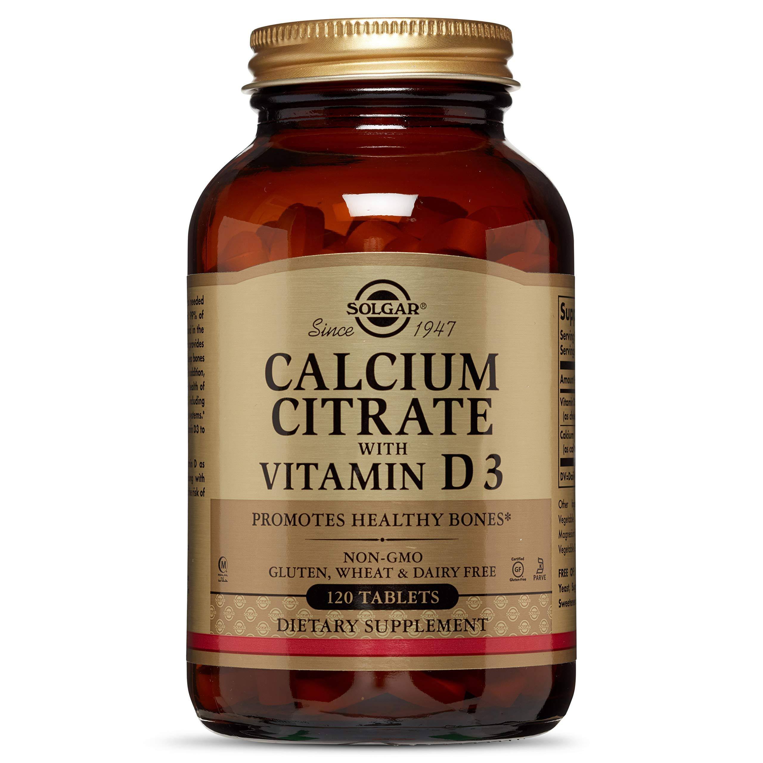 Solgar Calcium Citrate With Vitamin D3 Dietary Supplement - 120 Tablets